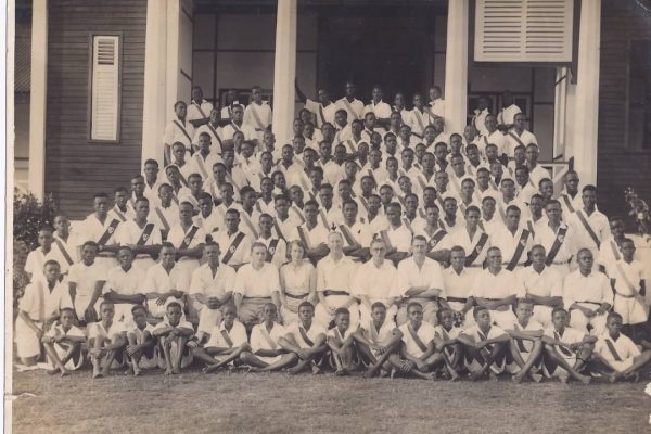 Rev. Robert Fisher, seated, centre, was the founding Principal